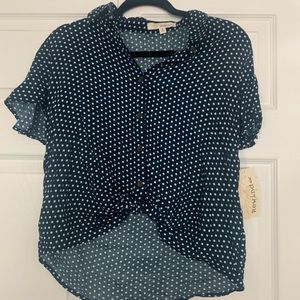 Navy blue and white medium never work women’s top